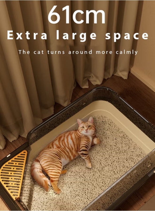 Cat Litter Box with Scoop, Foldable Closed Large Cat Litter Box with Lid, Easy to Clean Oversized Anti-Splash Anti-Leakage Sand Splash-Proof Closed Cat Litter Box - Image 4