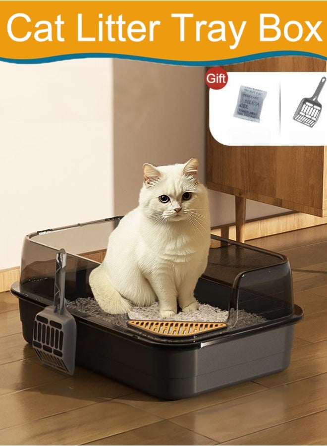 Cat Litter Box with Scoop, Foldable Closed Large Cat Litter Box with Lid, Easy to Clean Oversized Anti-Splash Anti-Leakage Sand Splash-Proof Closed Cat Litter Box - Image 1