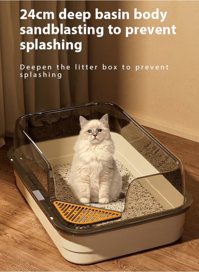 Cat Litter Box with Scoop, Foldable Closed Large Cat Litter Box with Lid, Easy to Clean Oversized Anti-Splash Anti-Leakage Sand Splash-Proof Closed Cat Litter Box - Image 5
