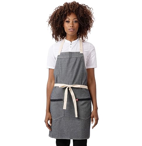 Chef Works Unisex Ridgewood Denim Apron Stone Blue One Size - Image 1