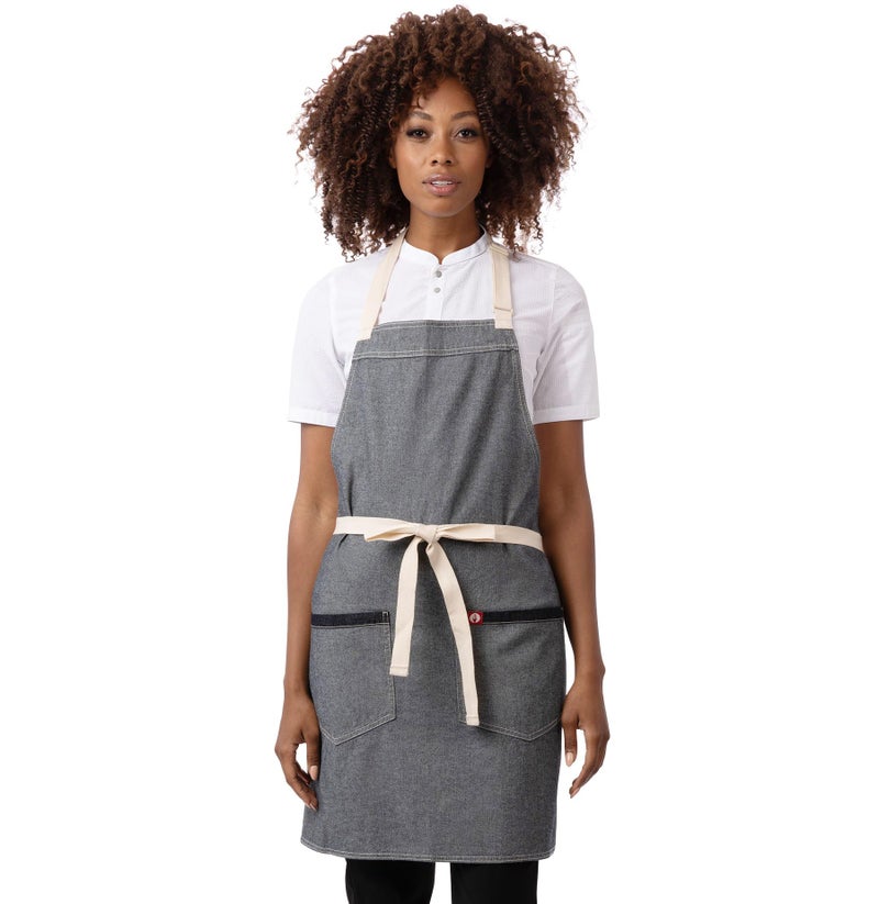 Chef Works Unisex Ridgewood Denim Apron Stone Blue One Size - Image 2
