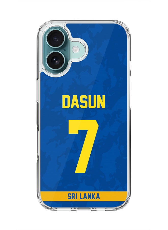 Stylizedd For iPhone 16 Case [Compatible with MagSafe] Slim Magnetic cover Clear Phone Case - Team Sri lanka Dasun Shanaka, Jersey No 7 - Image 1