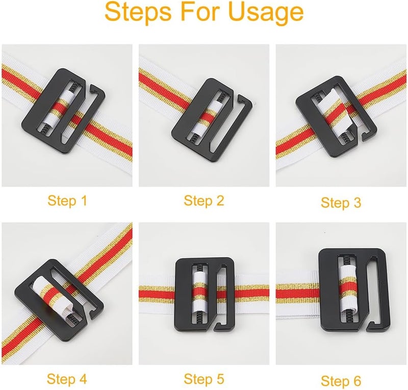 كلاراكو 8 قطع من أبازيم معدنية ثلاثية الانزلاق من كلاركو، 4 ألوان، حزام على شكل حرف G، مشبك مستطيل، مشبك تحرير حزام الظهر، منظم حزام الكتف، حزام الأمتعة، حمالات البنطلونات - Image 3