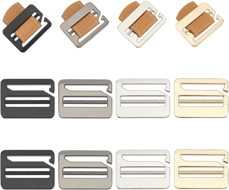 كلاراكو 8 قطع من أبازيم معدنية ثلاثية الانزلاق من كلاركو، 4 ألوان، حزام على شكل حرف G، مشبك مستطيل، مشبك تحرير حزام الظهر، منظم حزام الكتف، حزام الأمتعة، حمالات البنطلونات - Image 1