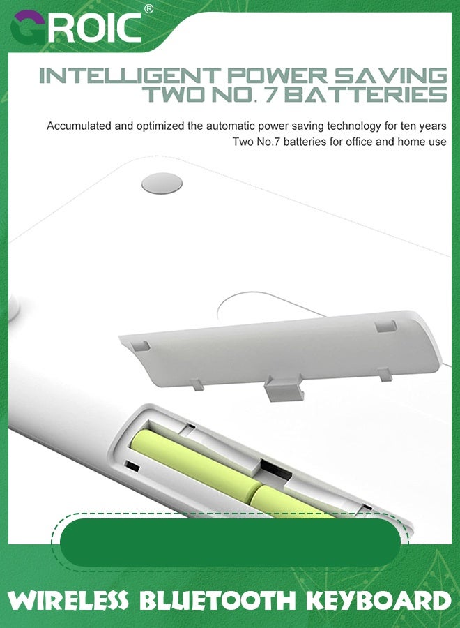 جرويك لوحة مفاتيح بلوتوث لاسلكية زرقاء، ريترو بتردد 2.4 جيجاهرتز، محمولة للكمبيوتر المكتبي بـ 75 مفتاحًا وغطاء دائري لطيف عائم لأجهزة الكمبيوتر المحمولة بنظام Windows Android وMac وiPad - Image 3