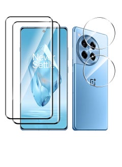 For OnePlus 12R Screen Protector with Camera Lens Protector, 9H Hardness Anti-Scratch 3D Tempered Glass flim, Case Friendly,Anti-Scratch (2+2 PACK)