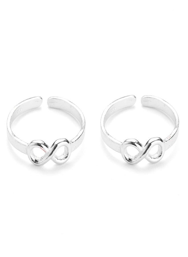 DHRUVS COLLECTION 925 Sterling Silver Infinity Design Toe Rings for Women & Girls | Adjustable Pure Silver Chandi ki Bichhiya Pair | Ideal Gift for Her - Image 4