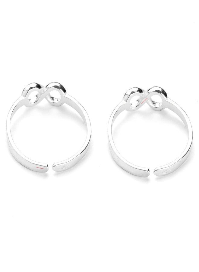 DHRUVS COLLECTION 925 Sterling Silver Infinity Design Toe Rings for Women & Girls | Adjustable Pure Silver Chandi ki Bichhiya Pair | Ideal Gift for Her - Image 5