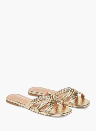 Celeste Women's Textured Slip-On Flat Sandals
