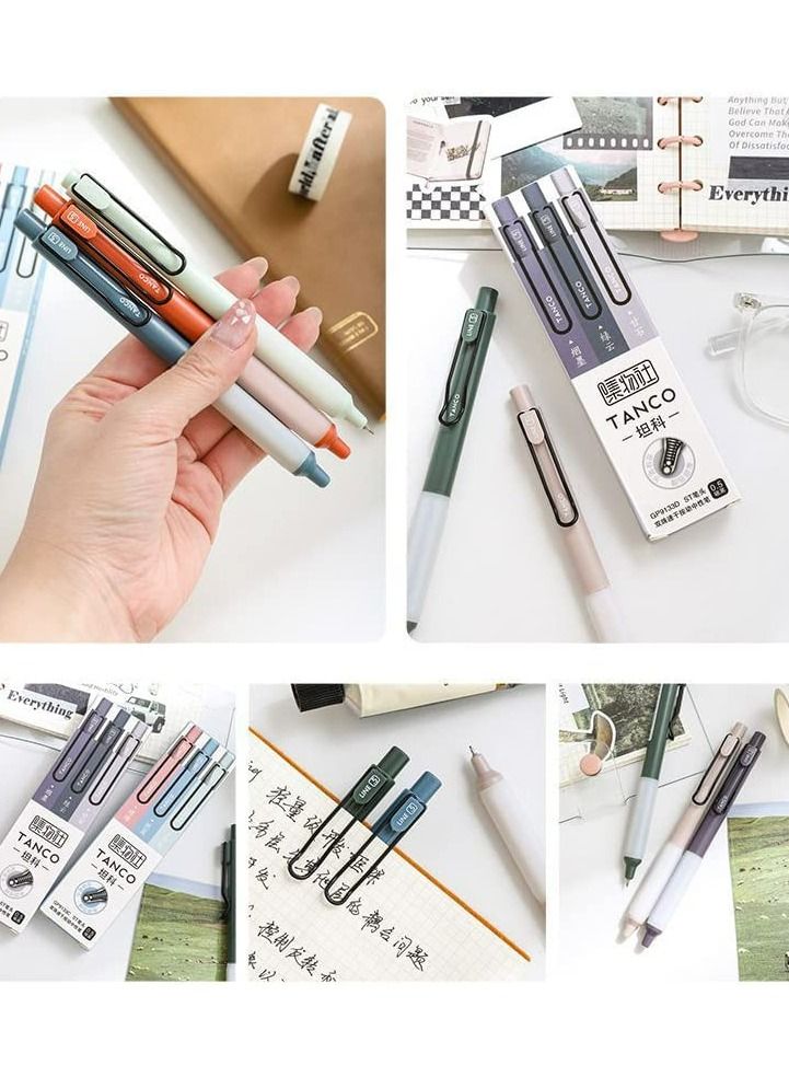 SYOSI Retractable Gel Pens, 0.5mm Fine Point, Quick Drying, 6Pcs Writing Drawing, Black ink gel pens, Soft Rubber Sheath Press Neutral Pen Quick-drying Black Work Pen Simple and Smooth Carbon Pen - Image 2