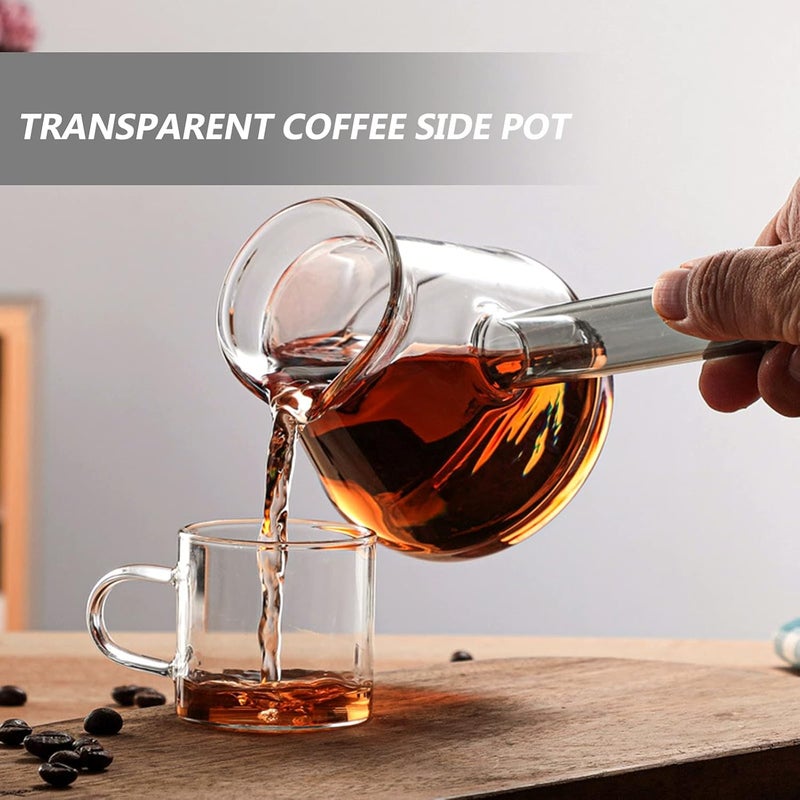 comfrt Turkish Coffee Pot Borosilicate Glass, Stovetop Tea Maker, Tearoom Side Handle Glass Teapot Kettle, Healthy and Extremely Heat Resistant Milk Warmer, Hot Chocolate Maker, Butter Melting Pot - Image 2