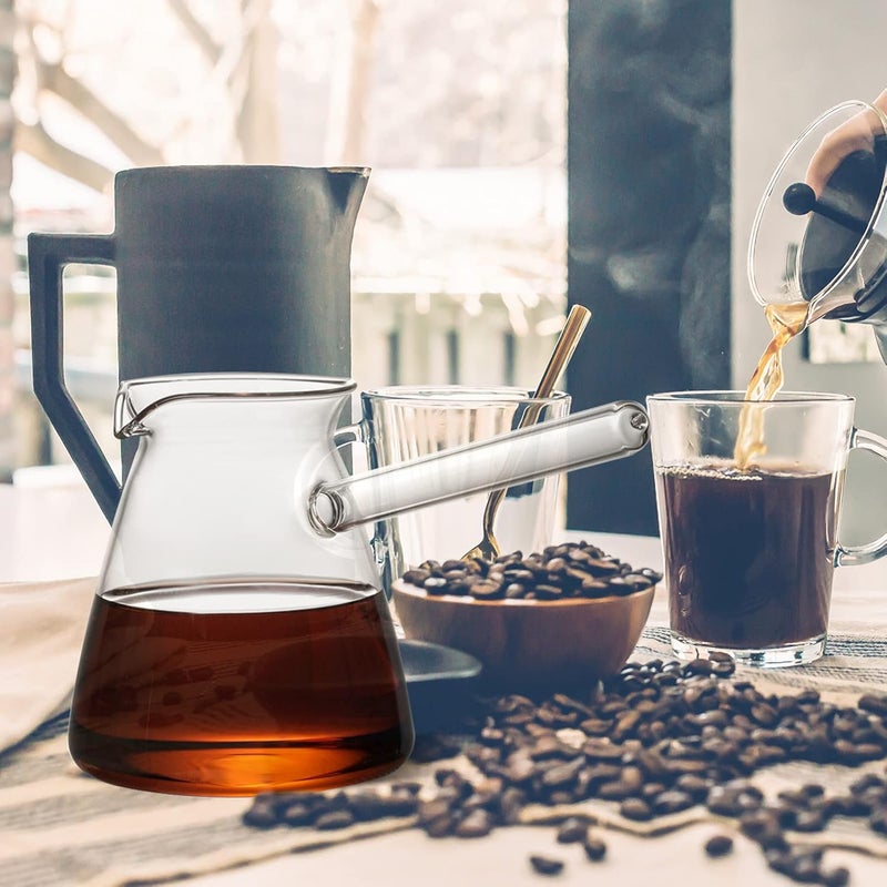 comfrt Turkish Coffee Pot Borosilicate Glass, Stovetop Tea Maker, Tearoom Side Handle Glass Teapot Kettle, Healthy and Extremely Heat Resistant Milk Warmer, Hot Chocolate Maker, Butter Melting Pot - Image 5