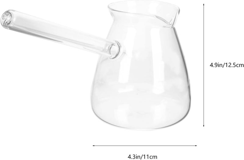 comfrt Turkish Coffee Pot Borosilicate Glass, Stovetop Tea Maker, Tearoom Side Handle Glass Teapot Kettle, Healthy and Extremely Heat Resistant Milk Warmer, Hot Chocolate Maker, Butter Melting Pot - Image 4