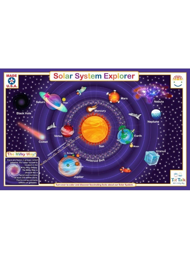 Tot Talk Solar System Educational Placemat for Kids - Image 1