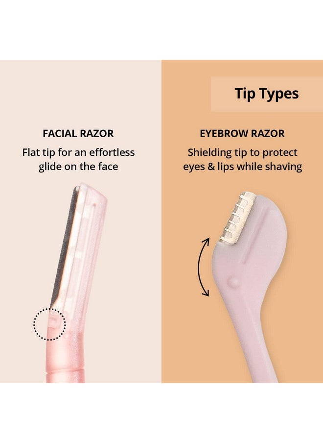 CARMESI Women'S Face Hair Removal Combo | Pack Of 1 Face Razor & 1 Eyebrow Razor | Instant & Painless Hair Removal | Eyebrows, Upper Lip, Peach Fuzz, Sideburn, Forehead  - Image 4