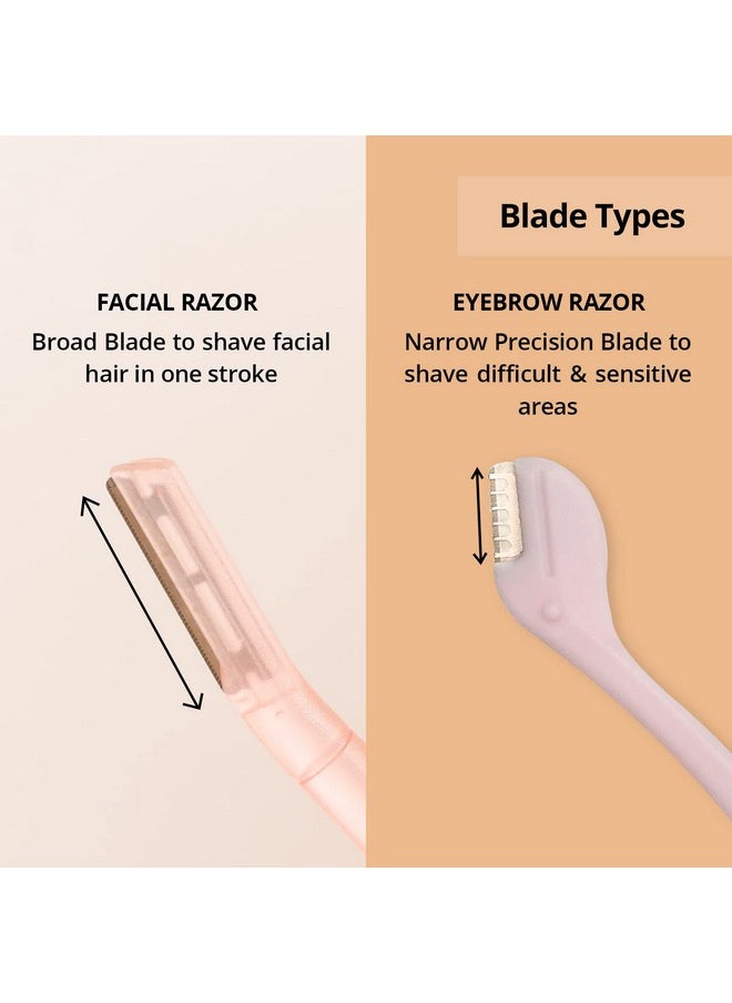 CARMESI Women'S Face Hair Removal Combo | Pack Of 1 Face Razor & 1 Eyebrow Razor | Instant & Painless Hair Removal | Eyebrows, Upper Lip, Peach Fuzz, Sideburn, Forehead  - Image 3