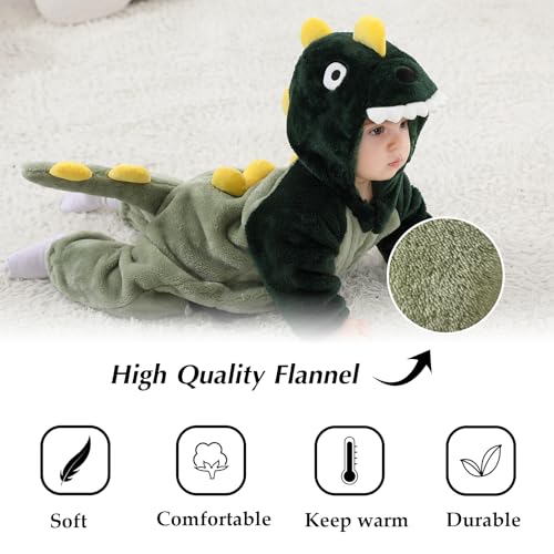 TONWHAR Kids' And Toddlers' Infant Tiger Dinosaur Animal Fancy Dress Costume Outfit Hooded Romper Jumpsuit(2-3T/Height:36"-39") - Image 5