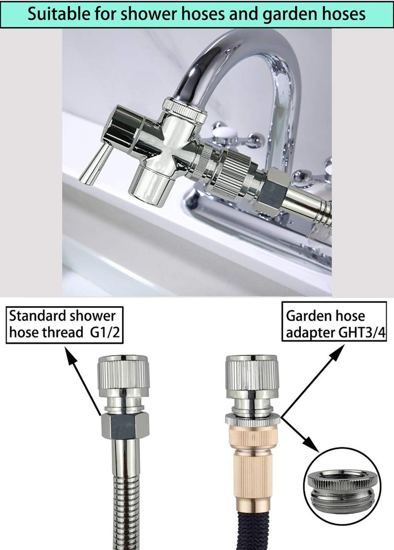 Sunny Brass Faucet Diverter Valve with Quick Connection, Faucet Diverter Valve From Sink To Garden Hose/Shower Hose, Washing Machine/Dishwasher,for Bathroom/Kitchen (chrome) - Image 3