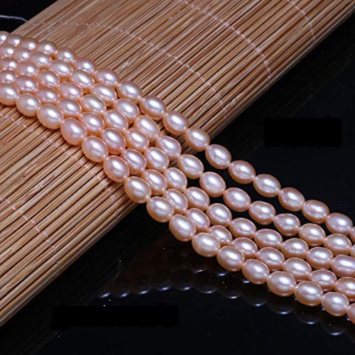 Natural Pearl Beads Natural Oval Freshwater Cultured Pink Pearl Loose Beads Quality Rank AAA for Jewelry Making Charms Necklace as Gift 56 mm 142 inches 2 Strands