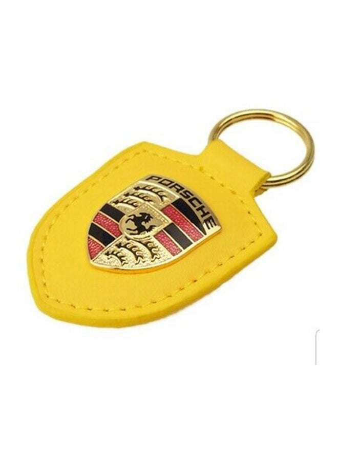 Porsche Logo Leather Key Chain - Image 2
