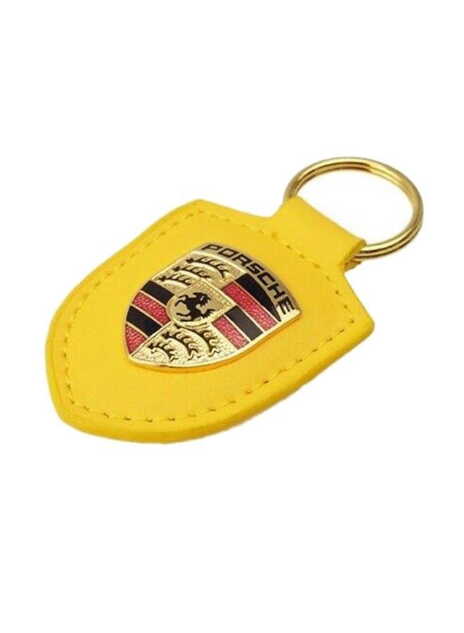 Porsche Logo Leather Key Chain - Image 1