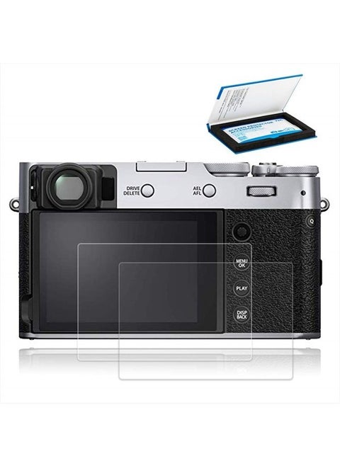 2 Pack Camera Screen Protector for Fujifilm X100V X-T4 X-E4 Camera, Ultra-Thin Anti-Fingerprint Anti-Scratch 9H Hardness 2.5D Rounded Edges Tempered Glass Protector
