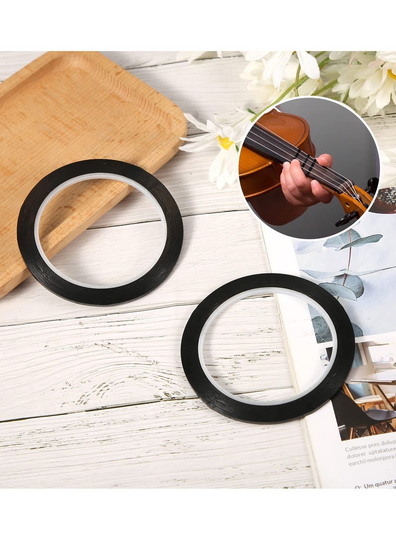 Excefore 2 Rolls Violin Fingering Tape for Fretboard, 216 ft/66m Orchestral Instrument Fingering Tape Fingerboard Tape Note Positions Violin Accessories for Beginners Cello Guitar - Black - Image 4