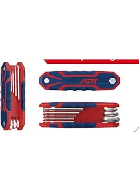 APT HT APT AH5115017 Chrome Vanadium Satin Allen Key Folding Set, 8mm Size