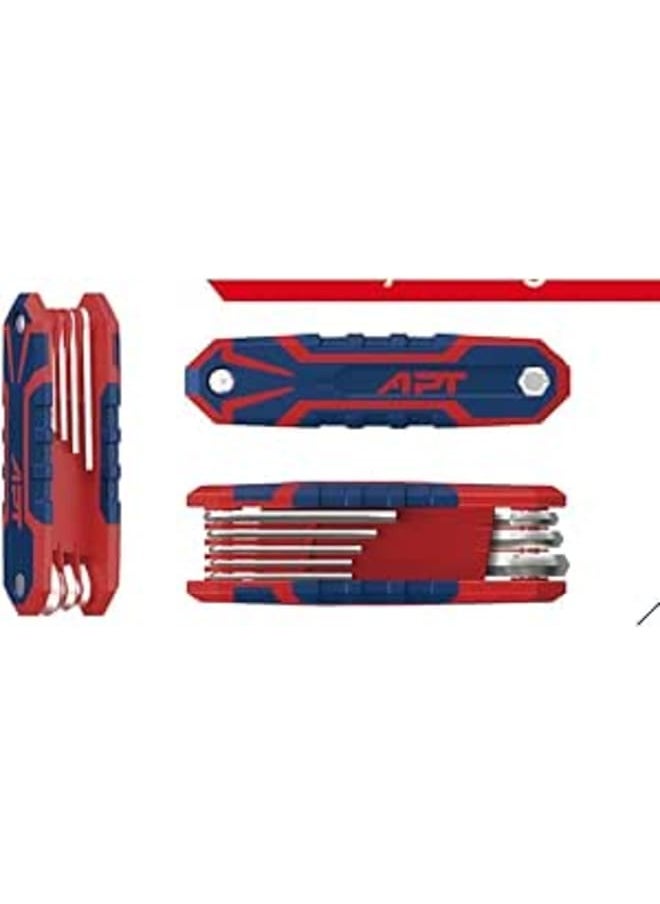 Apt - APT HT APT AH5115017 Chrome Vanadium Satin Allen Key Folding Set, 8mm Size - Image 1