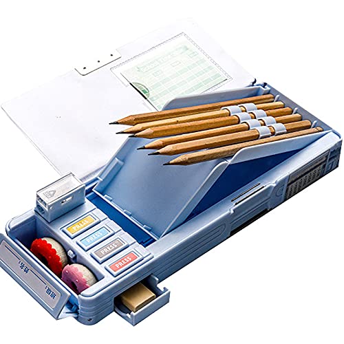 Minache Multifunction Pencil Case, Pencil Box with 2 Compartments for Students - Cartoon Pattern Stationery Set with Pop Out Scissors and Pencil Sharpener (one size, style 3) - Image 3
