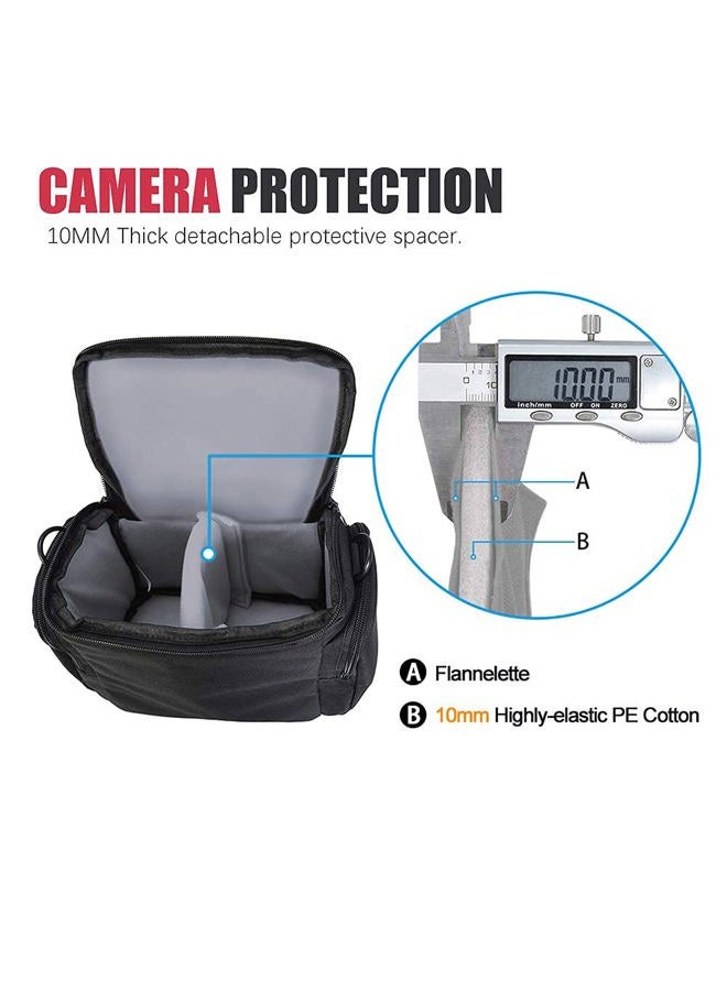 Cwatcun Single Shoulder Crossbody Compact Camera Bag Case Compatible for Canon Nikon Sony SLR DSLR Mirrorless Cameras and Lenses Waterproof Black - Image 5