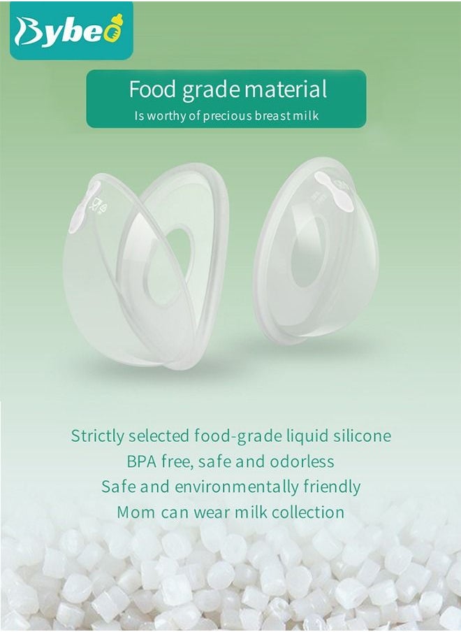 Bybeo Silicone Shell & Milk Collection Catcher for Breastfeeding Relief (2 in 1) Protect Cracked, Sore, Engorged Nipples While Nursing or Pumping During The Day  - Image 3