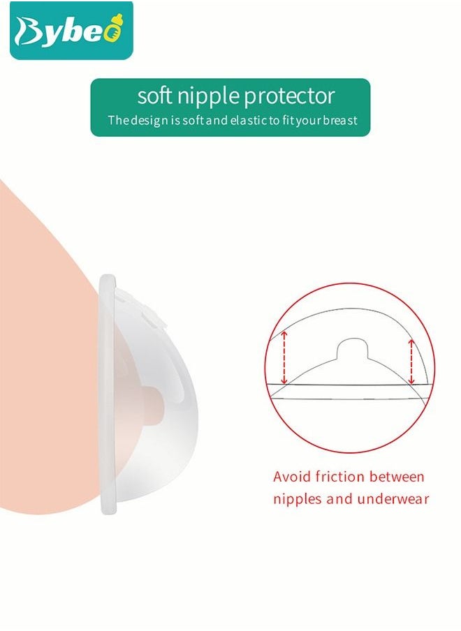 Bybeo - Silicone Shell & Milk Collection Catcher for Breastfeeding Relief (2 in 1) Protect Cracked, Sore, Engorged Nipples While Nursing or Pumping During The Day - Image 1