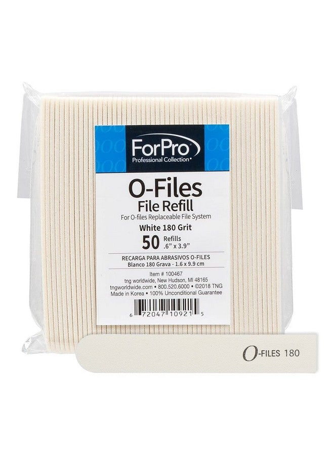 فوربرو بروفيشنال كوليكشن عبوات نظام الملفات القابلة للاستبدال من Forpro Ofiles، 180 حبيبة، عبوات مبرد أظافر الأظافر، 3.9 بوصة طول × 0.6 بوصة عرض، أبيض، 50 قطعة - Image 1