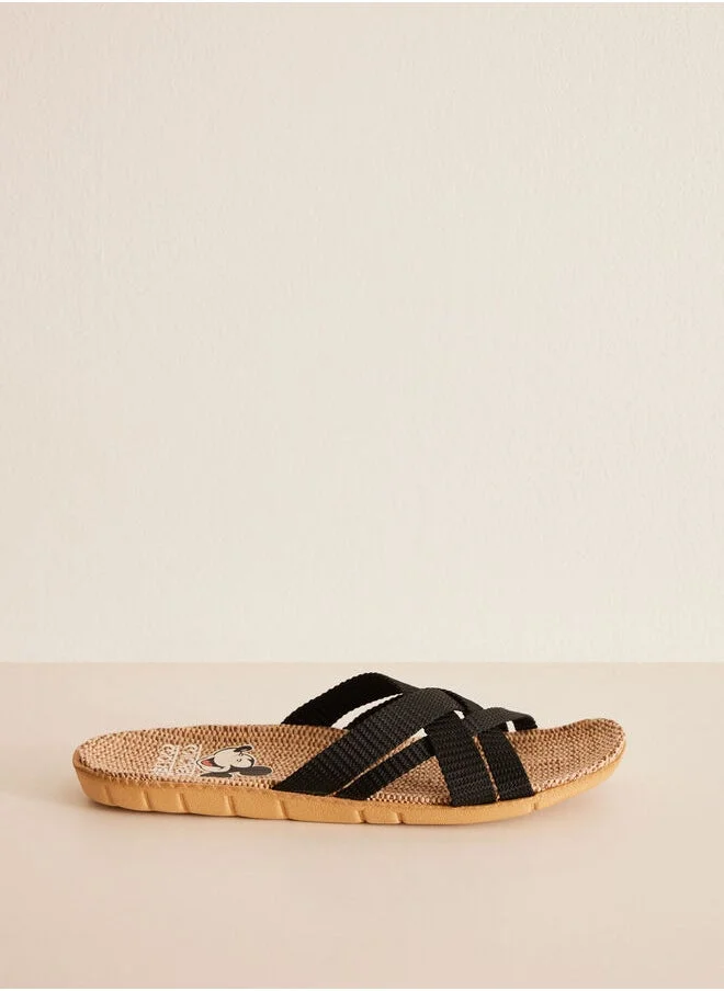 women'secret Black Mickey strappy sandals