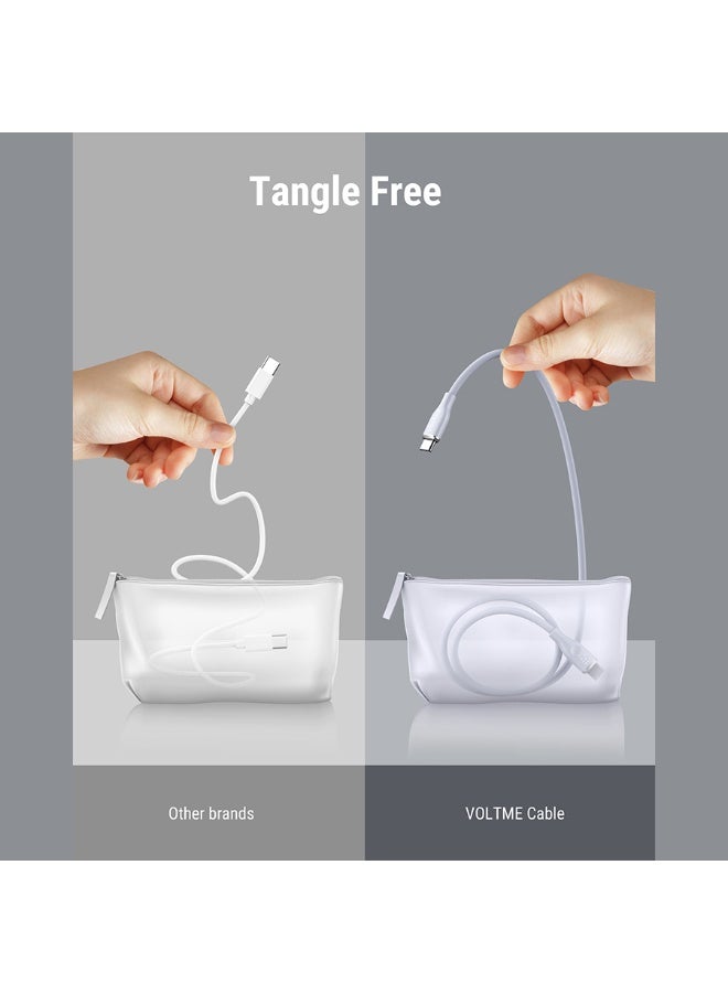 فولتمي سلك شاحن فولتمي سلسلة موس من USB-C إلى USB-C بطول 1 م وبقوة 60 واط - رمادي - Image 3