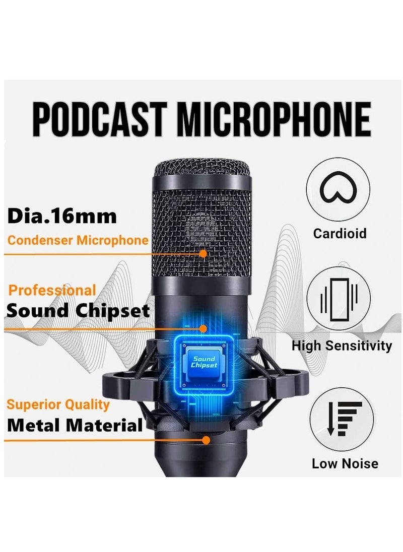 XiuWoo - Podcast Equipment Bundle, BM 800 Podcast Microphone Bundle with F9 Voice Changer, Condenser Microphone Recording Studio Package for Podcasting Live Streaming Singing PC Mobile TikTok YouTube - Image 1