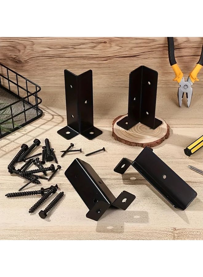 قطعة واحدة قاعدة عمود معدنية لسياج خشبي دعامة سطح الشرفة درابزين الشرفة متين مقاوم للصدأ - Image 3