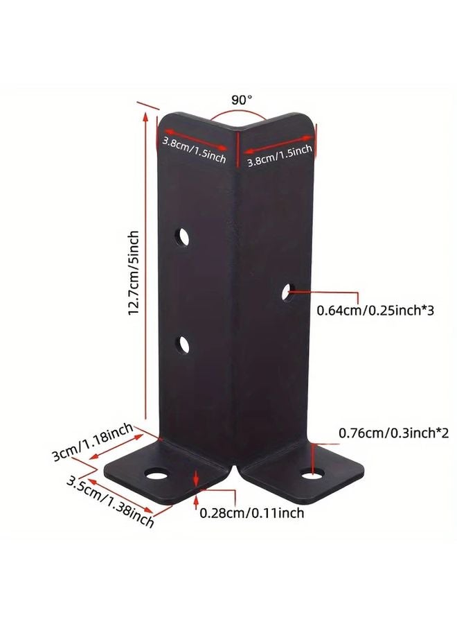 قطعة واحدة قاعدة عمود معدنية لسياج خشبي دعامة سطح الشرفة درابزين الشرفة متين مقاوم للصدأ - Image 4