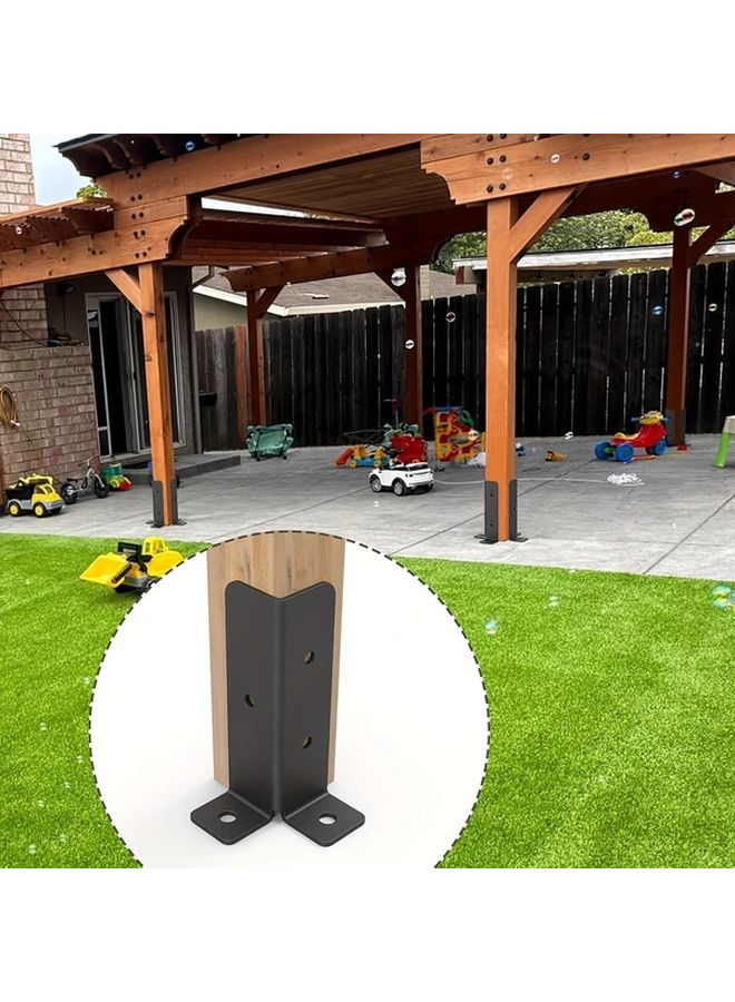 قطعة واحدة قاعدة عمود معدنية لسياج خشبي دعامة سطح الشرفة درابزين الشرفة متين مقاوم للصدأ - Image 2