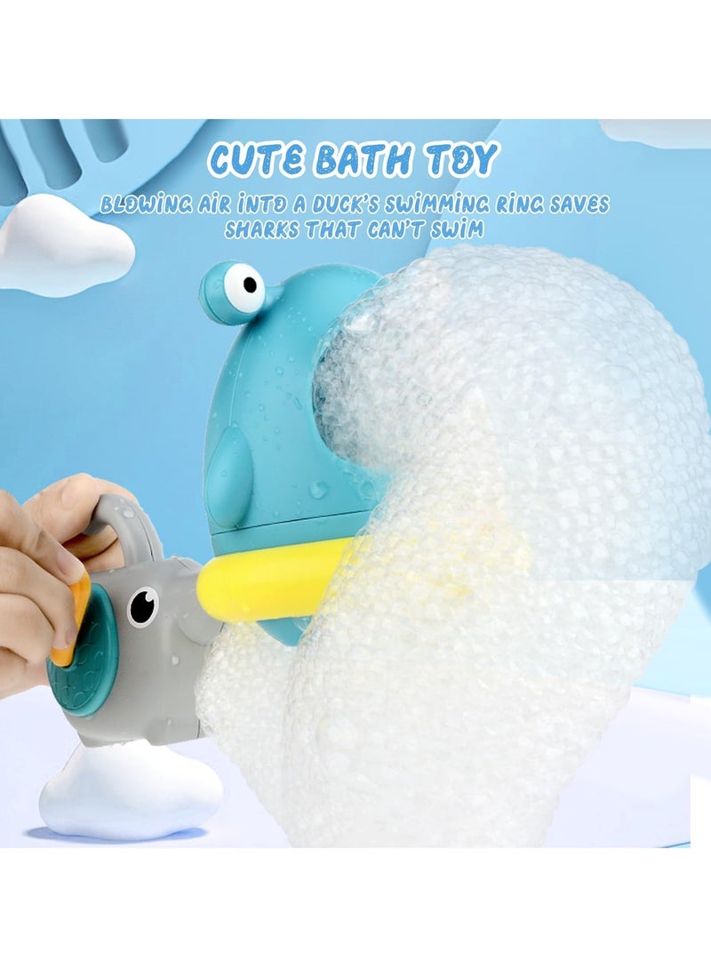 Shark Bubble Maker Baby Bath Toy with 2 Attachments, Bathroom Bath Toys Kids Outdoor Water Play, Bubble Maker (Shark + Baby Elephant) - Image 5