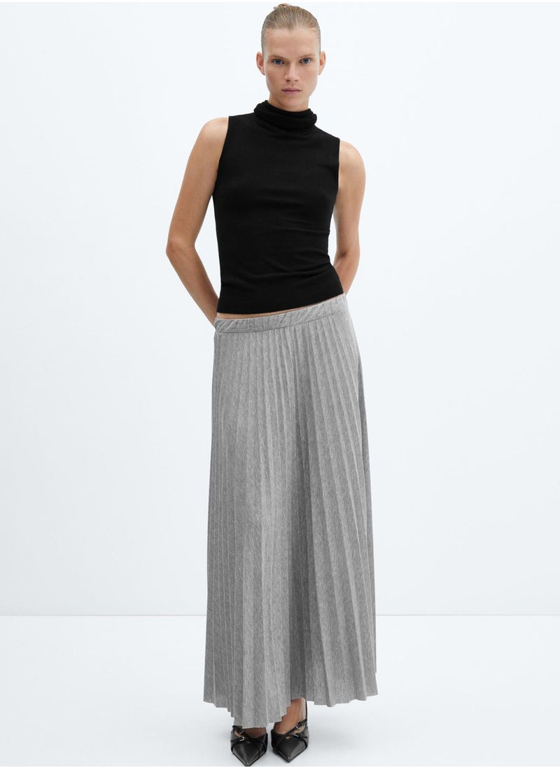 High Waist Front Slit Skirt