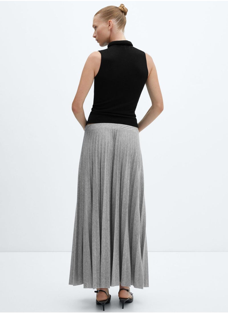 High Waist Front Slit Skirt
