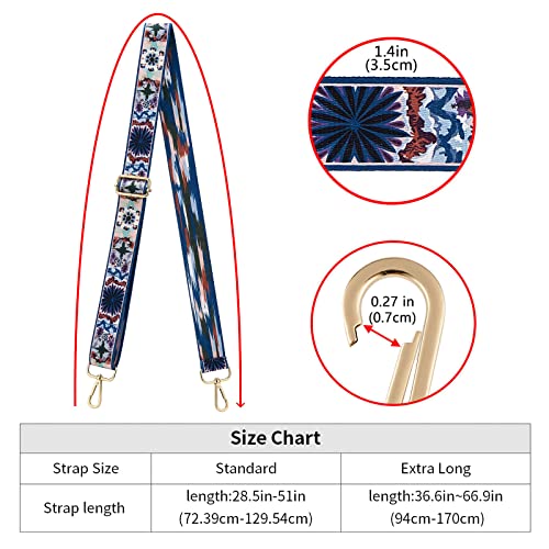 ZOOEASS Wide Shoulder Strap Adjustable Replacement Belt Guitar Style Crossbody Bag Handbag Strap Multicolor Canvas Straps(Wide:1.4in) (Color25) - Image 4