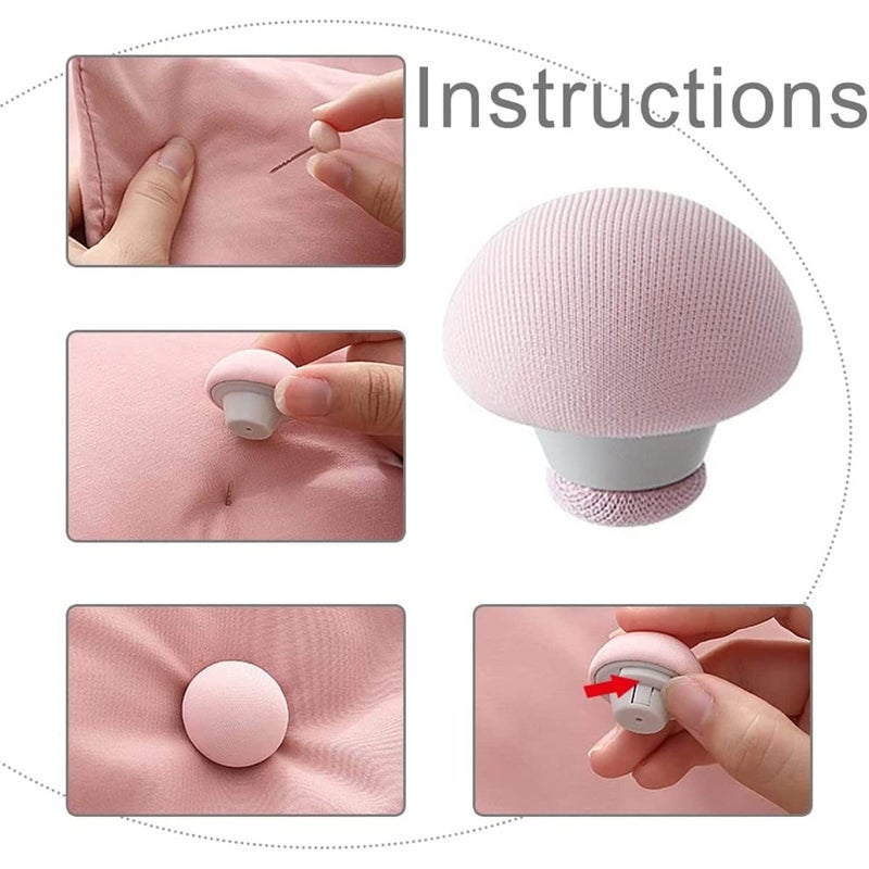 CUZWAVE CUZWAVE Clips Mushroom Duvet Cover Pins Cotton Quilt Fixer Duvet Fasteners Grippers AntiMovement Bed Quilt Clamps Sheet Quilt Holder Clips for Socks Curtains Quilt Cove 16 Pink  - Image 4