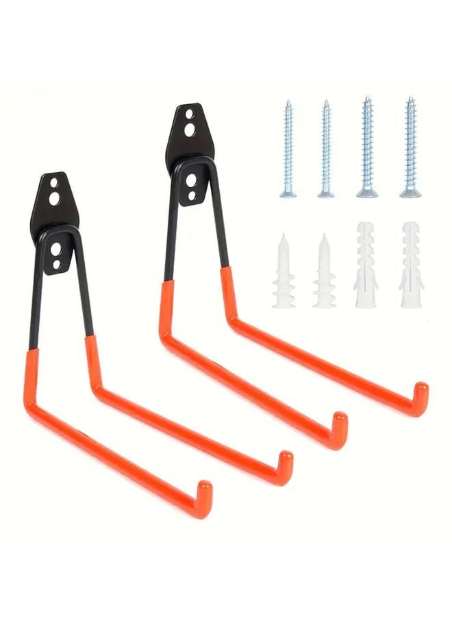 2 Pcs Heavy Duty Wall Hooks Industrial Steel Garage Storage L Size - Image 1