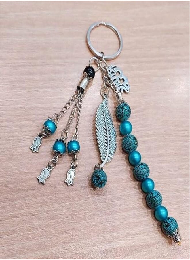 tag Keychain medallion faux pearl and stainless accessories for girls  - Image 2