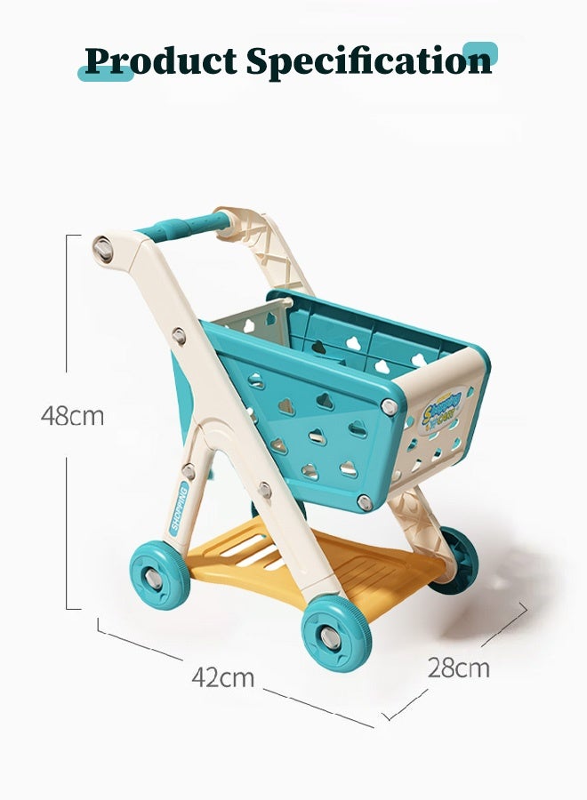 Simulated shopping cart toys, Children's handcart shopping toys, Simulated shopping cart, Fun accessories, Fruits and Vegetables, Snack box, Role playing toys, Children's toys  - Image 2