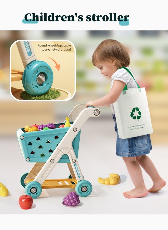 Simulated shopping cart toys, Children's handcart shopping toys, Simulated shopping cart, Fun accessories, Fruits and Vegetables, Snack box, Role playing toys, Children's toys  - Image 3