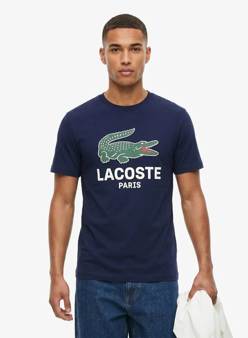 LACOSTE Regular Fit Printed Jersey T-Shirt
